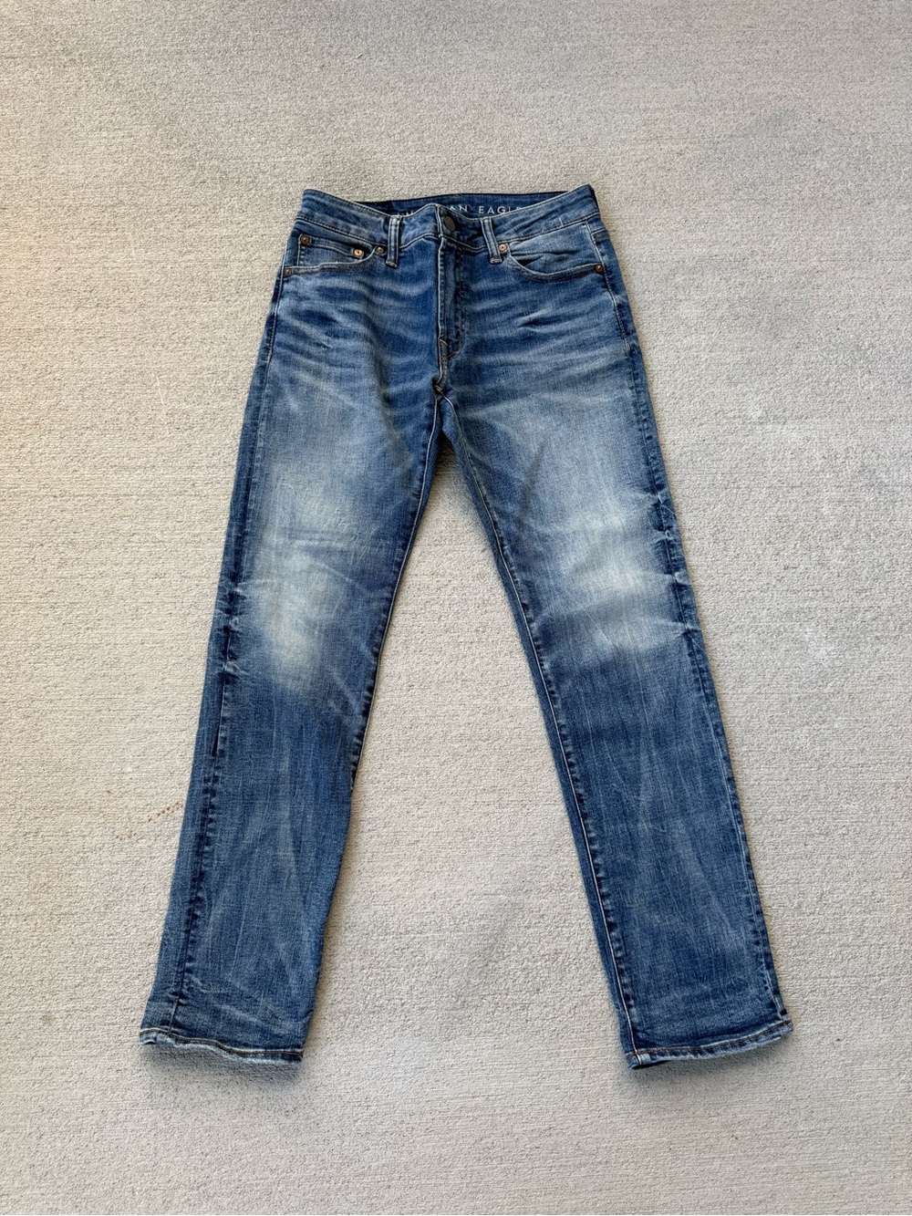Men’s American Eagle Airflex Slim Straight Blue Denim Cotton Jeans 30x32